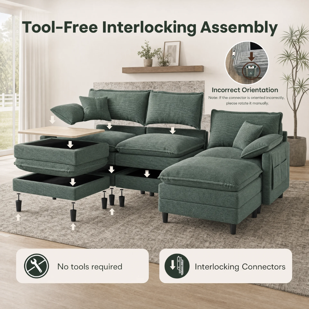L/U-Shaped Modular Cloud Sofa