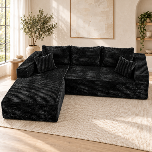 106″ Corduroy Corner Sofa