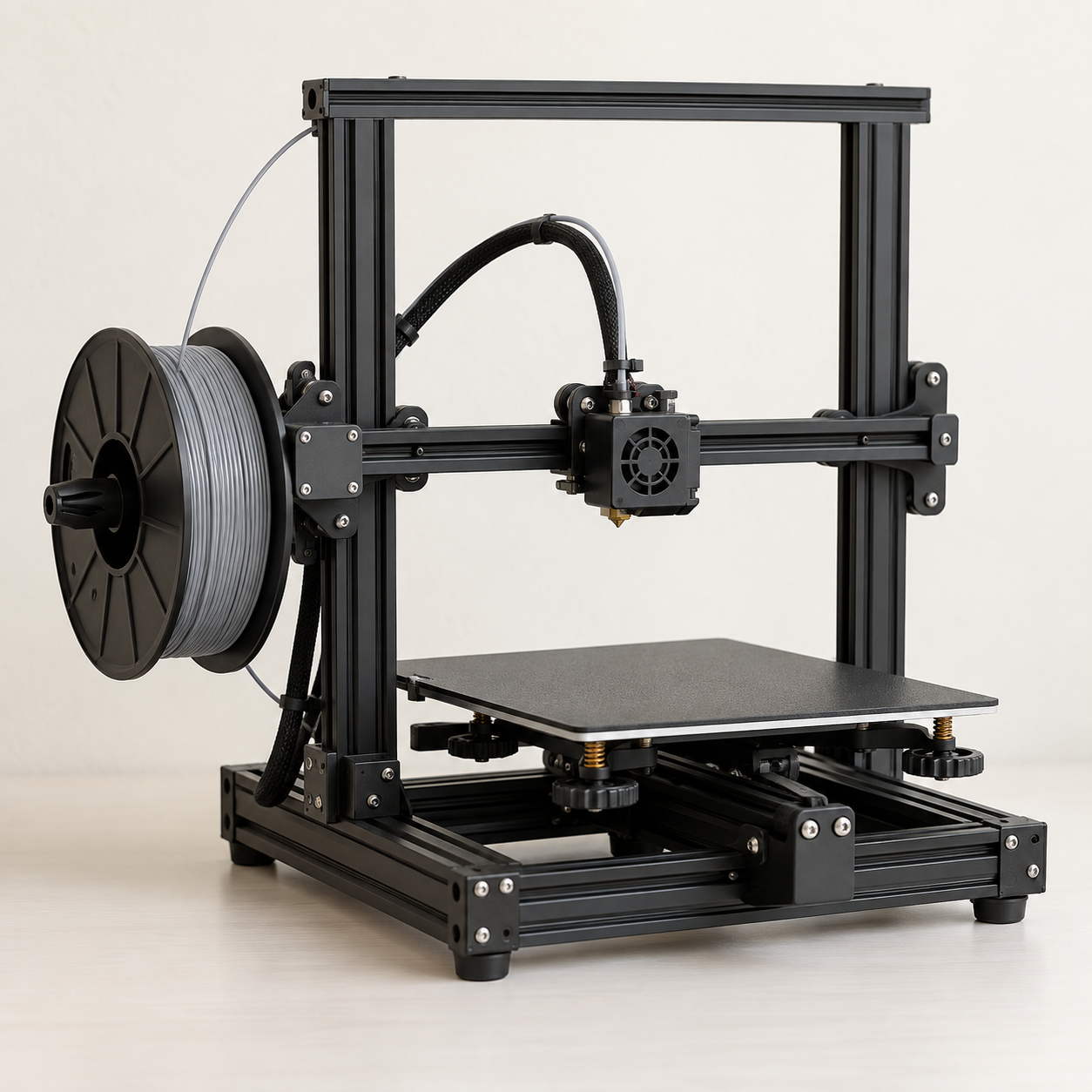A single-spool setup for changing filament by hand